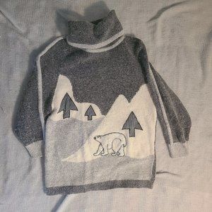 Vintage Gray Polar Bear Angora and Silk Sweater